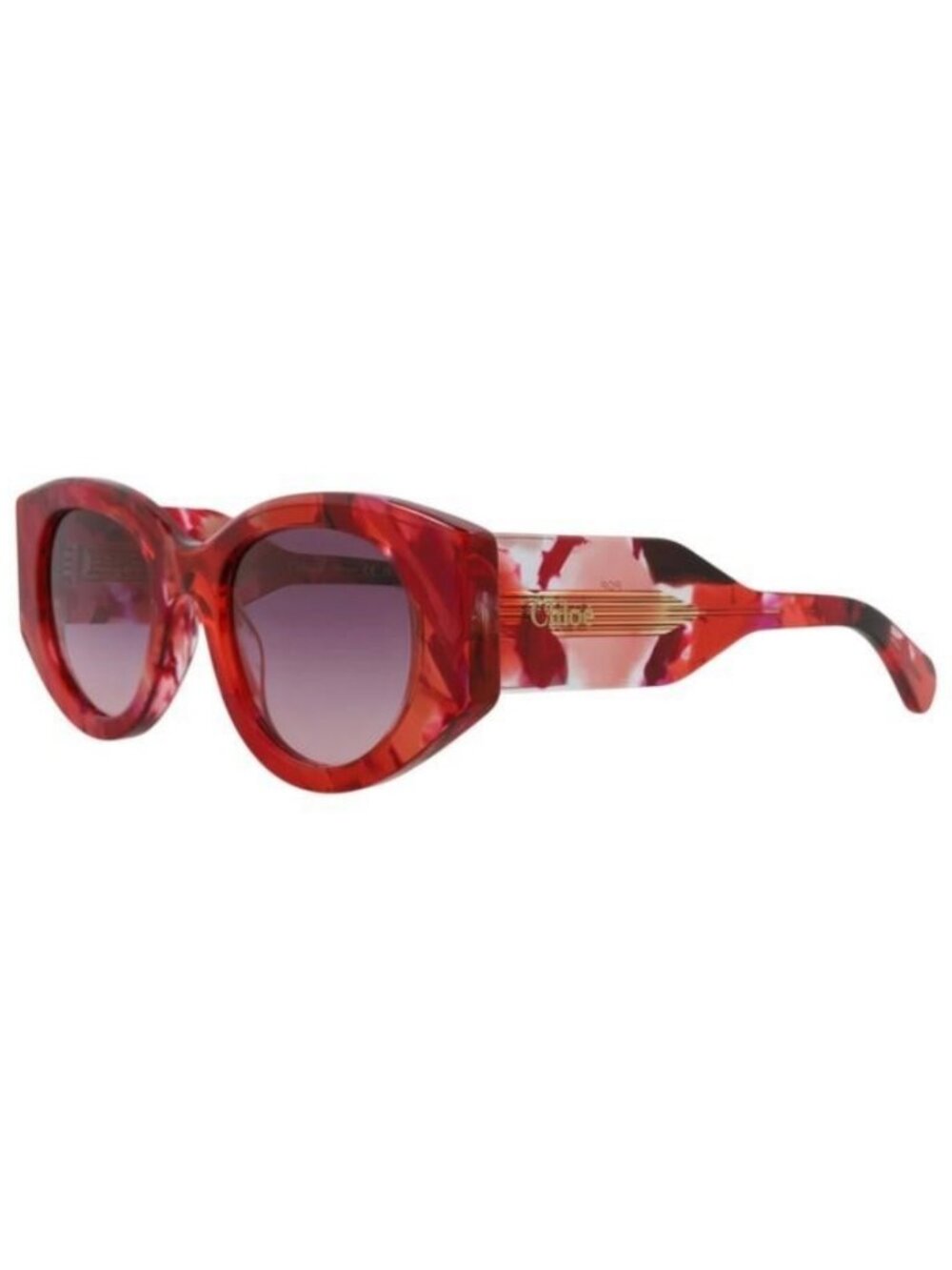 New Chloé Womens Round/Oval Red Red Violet Fashion Designer Sunglasses